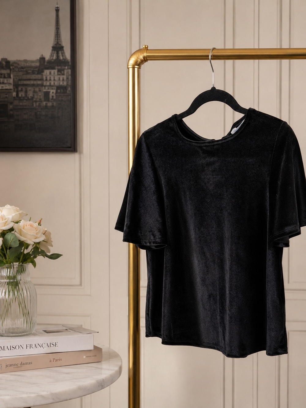 Primark Black Velvet Luxe Top | Elegant Boutique Blouse